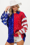 Plataz American Flag Sequin Snap Down Shirt DJPT
