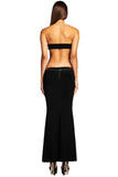 Plataz Halter Neck Chain Trim Cutout Maxi Evening Dress - HZ1007