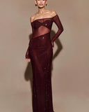 Plataz One-Shoulder Rhinestone Fitted Prom HZ1007