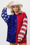 Plataz American Flag Sequin Snap Down Shirt DJPT
