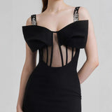 Plataz Strap Bow Slit Elegant Prom HZ1007