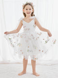 Plataz Sleeveless Floral Embroidered Tulle Toddler Flower Girl HZ1007