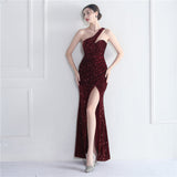 Plataz Bottom Sequin One Shoulder Fishtail Evening HZ1007