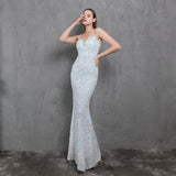 Plataz Craft Colorful Sequin Socialite Gathering Party Evening Dress Sexy Long Slimming Toast Dress HZ1007