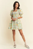 Plataz & Dani Fruits Printed Smocking Mini Dress DJPT