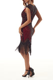 Plataz Formal Solid Tassel Beading O Neck Evening Dress HZ1007