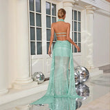 Plataz Backless Sequin Mermaid Floor Length Prom HZ1007