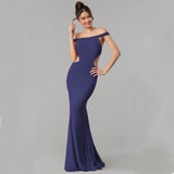 Plataz Women's Off Shoulder Maxi Evening Dress ¨C Elegant Formal HZ1007