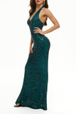 Plataz Formal Solid Patchwork Halter Evening Dress HZ1007
