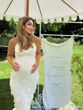 Plataz Spaghetti Strap Backless 3D Flowers Maternity Maxi Dress Maternity