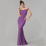 Plataz Women's Off Shoulder Maxi Evening Dress ¨C Elegant Formal HZ1007