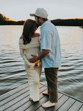 Plataz Yellow Knit Off Shoulder Flare Sleeve Mermaid Bodycon Elegant Vacation Photoshoot Baby Shower Maternity Maxi Dress Maternity