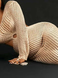 Plataz Apricot Knit Coverup Dress Mesh Bodycon Beach Hollow Out Midi Crochet Maternity Cut Out Dress Maternity
