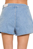 Plataz Wrap Front Skort Denim Shorts DJPT