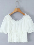 Plataz V-Neck Puff Sleeve Blouse DJPT