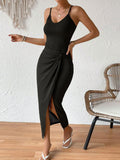 Plataz Wrap Midi Dress with Side Slit DJPT