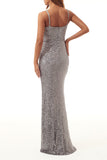 Plataz Formal Solid Sequins V Neck Evening Dress HZ1007