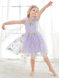 Plataz Sleeveless Floral Embroidered Tulle Toddler Flower Girl HZ1007