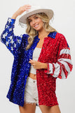 Plataz American Flag Sequin Snap Down Shirt DJPT