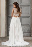 Plataz Long Two Piece A-line Lace Chiffon Wedding HZ1007