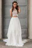 Plataz Long Two Piece A-line Lace Chiffon Wedding HZ1007