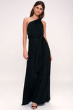 Plataz High Waist A-Line Infinity Maxi Prom Dress - HZ1007