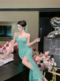 Plataz Sequin High-Slit Evening Dress ¨C Elegant Party & Formal HZ1007