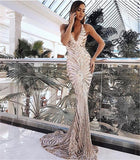 Plataz Backless Lace Sequin Prom HZ1007