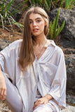 Plataz & Dani Solid Sparkling Shimmer Pocket Button Front Shirt DJPT
