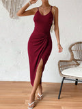 Plataz Wrap Midi Dress with Side Slit DJPT