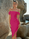 Plataz Dress Evening Dress off-Shoulder Elegant Dress Hip Stretch off-Shoulder Party HZ1007