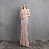 Plataz Craft Colorful Sequin Socialite Gathering Party Evening Dress Sexy Long Slimming Toast Dress HZ1007