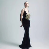 Plataz Floral Backless Satin Prom HZ1007