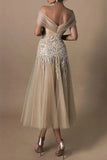 Plataz Short A-line Off-the-shoulder Beading Wedding Dresses With HZ1007
