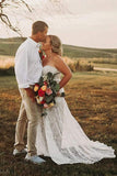 Plataz Lace Beach Wedding Dresses Sweetheart Neck Wedding Dresses HZ1007