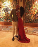 Plataz Long V-neck Sequin Backless Mermaid Prom Dress with HZ1007