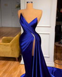 Plataz Blue Long Mermaid V-neck Prom Dress With HZ1007