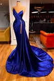 Plataz Blue Long Mermaid V-neck Prom Dress With HZ1007