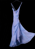 Plataz High Low Spaghetti Straps Blue Knee Length Prom Dresses Birthday Outfits SD489 HZ0628