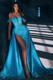 Plataz Long Mermaid Off-the-shoulder Prom Dress with HZ1007